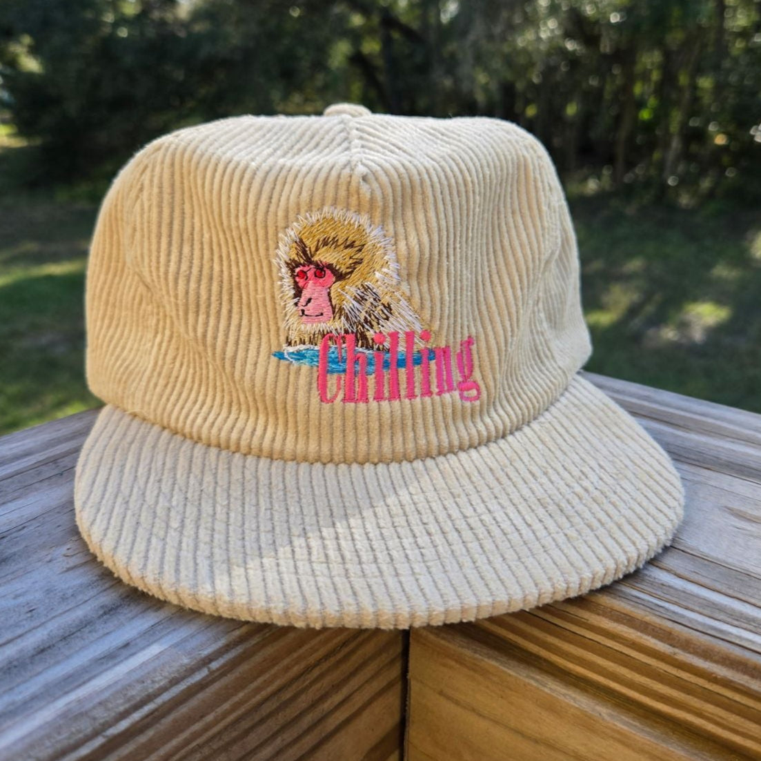 Japanese Macaque Embroidered Cap