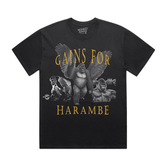 Gains for Harambe Heavy Stack T-shirt