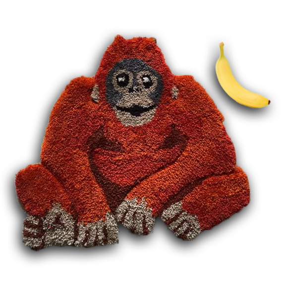Orangutan Emoji Rug (2.9 sqft)